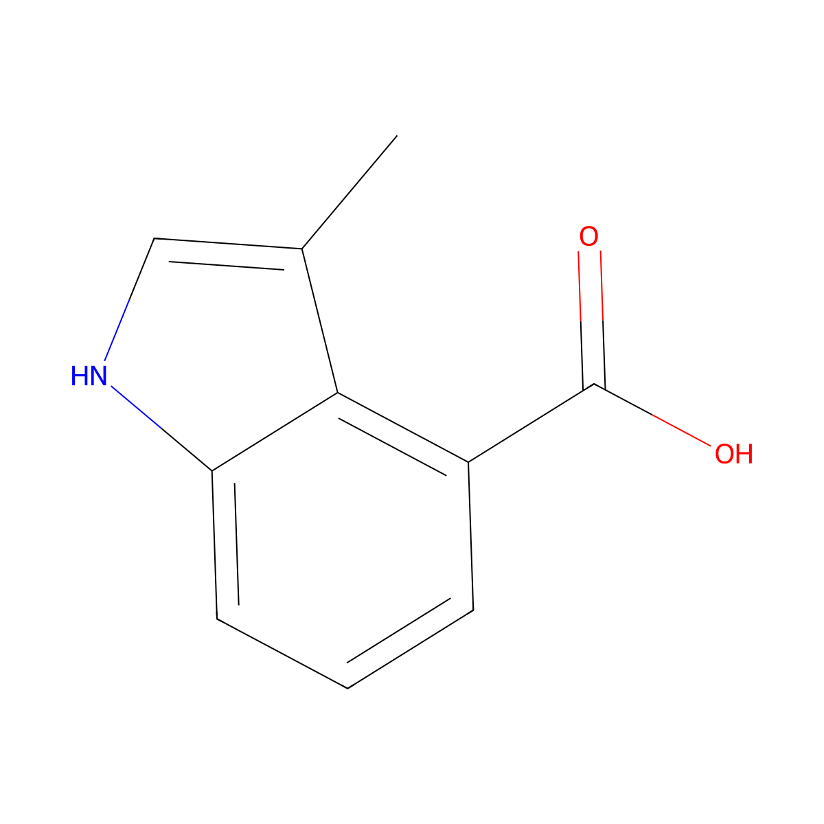3-Methyl-1H-indole-4-carboxylic acid molecular structure, CAS 1159511-18-8