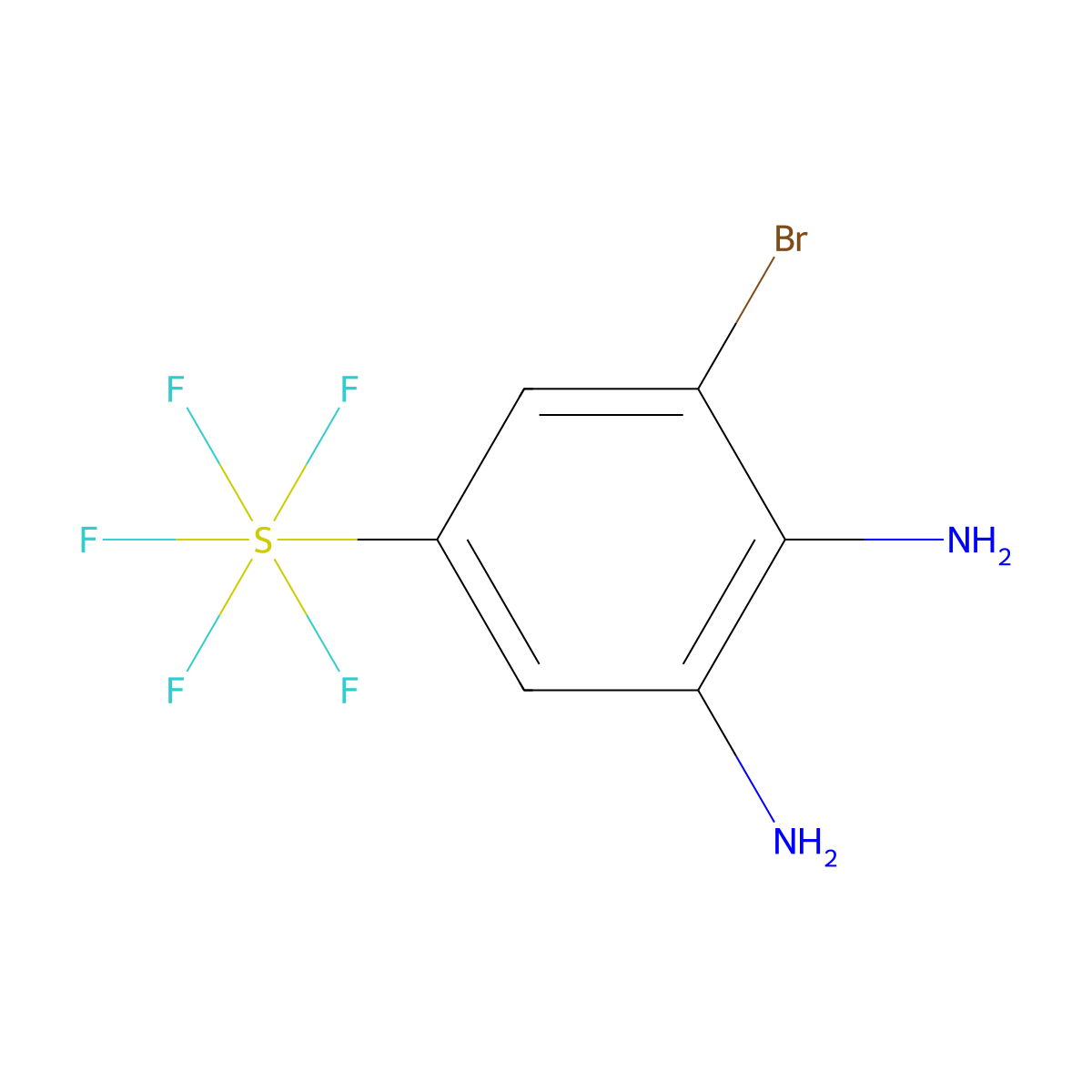 5-Bromo-3,4-diaminophenylsulphur pentafluoride molecular structure, CAS 1159512-25-0