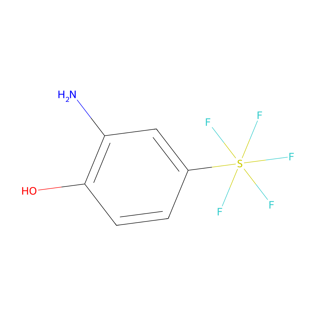 2-Amino-4-(pentafluoro-lambda~6~-sulfanyl)phenol molecular structure, CAS 1159512-27-2