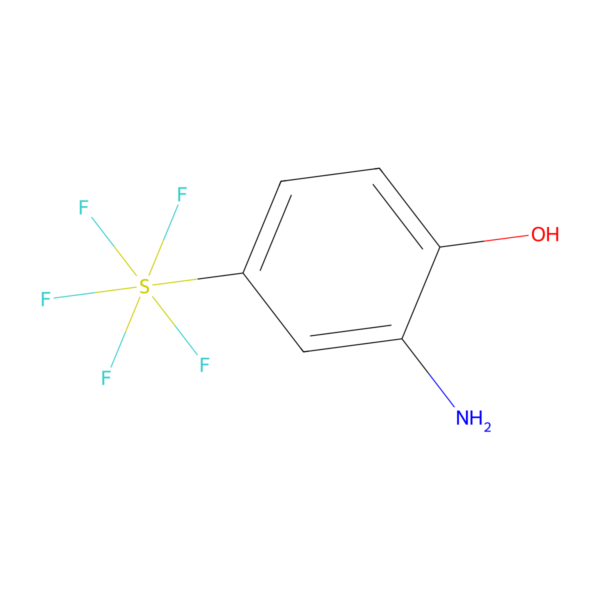 2-Amino-4-(pentafluoro-lambda~6~-sulfanyl)phenol molecular structure, CAS 1159512-27-2