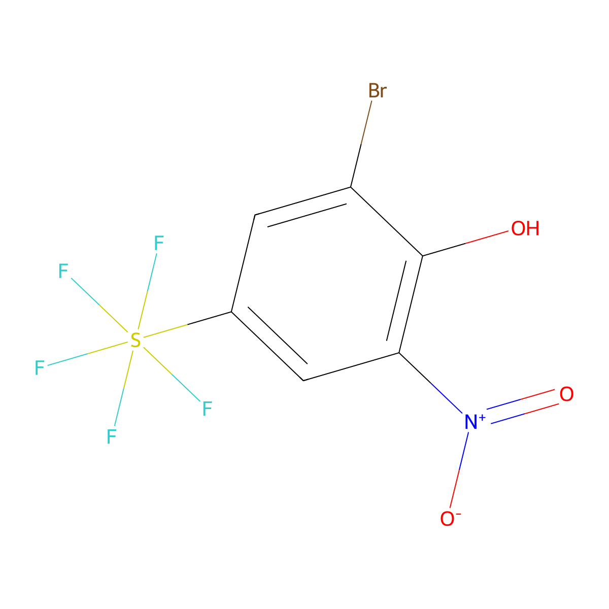 3-Bromo-4-hydroxy-5-nitrophenylsulphur pentafluoride molecular structure, CAS 1159512-28-3