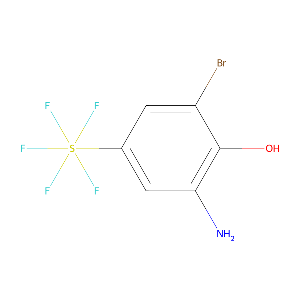 3-Amino-5-bromo-4-hydroxyphenylsulphur pentafluoride molecular structure, CAS 1159512-29-4