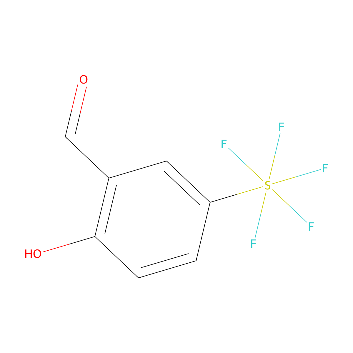 2-Hydroxy-5-(pentafluorothio)benzaldehyde molecular structure, CAS 1159512-31-8