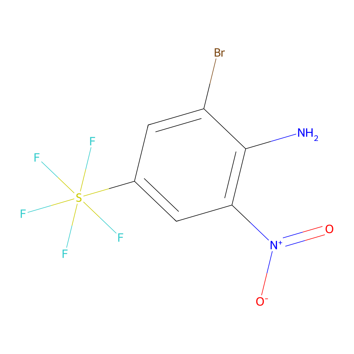 4-Amino-3-bromo-5-nitrophenylsulphur pentafluoride molecular structure, CAS 1159512-33-0