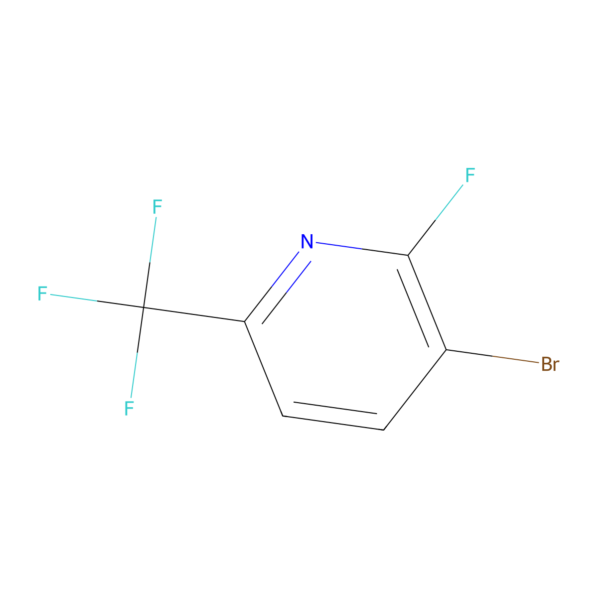 3-Bromo-2-fluoro-6-(trifluoromethyl)pyridine molecular structure, CAS 1159512-36-3