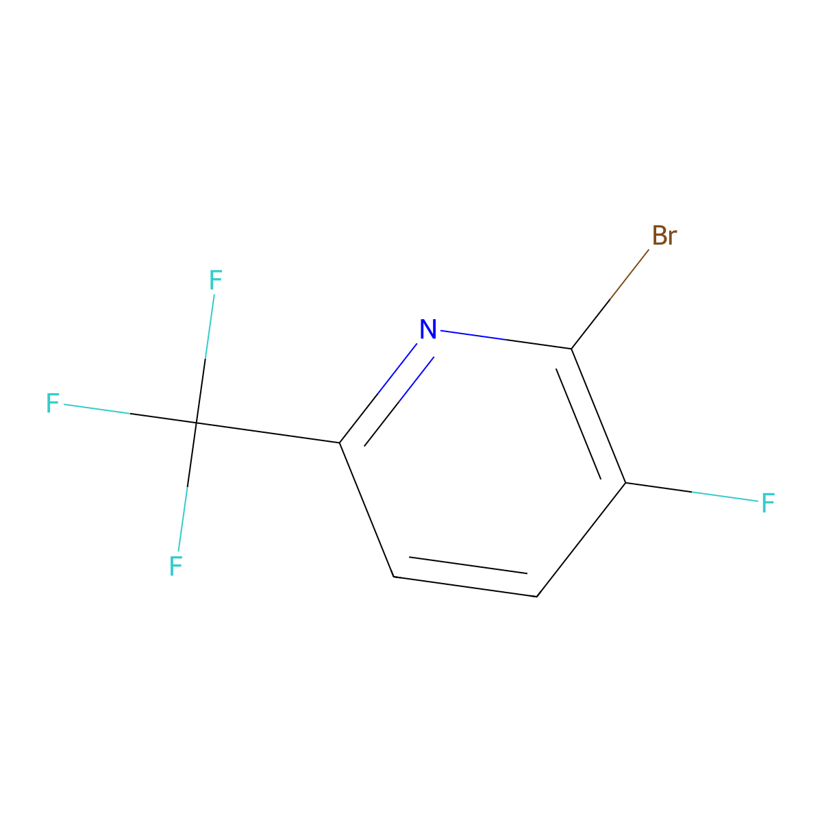 2-Bromo-3-fluoro-6-(trifluoromethyl)pyridine molecular structure, CAS 1159512-38-5