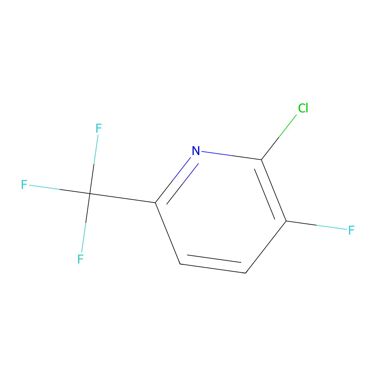 2-Chloro-3-fluoro-6-(trifluoromethyl)pyridine molecular structure, CAS 1159512-39-6
