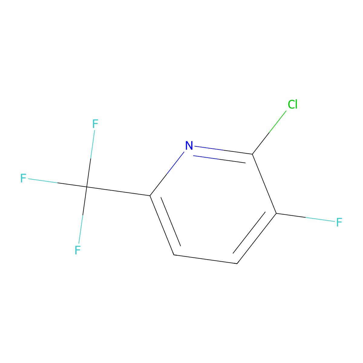 2-Chloro-3-fluoro-6-(trifluoromethyl)pyridine molecular structure, CAS 1159512-39-6