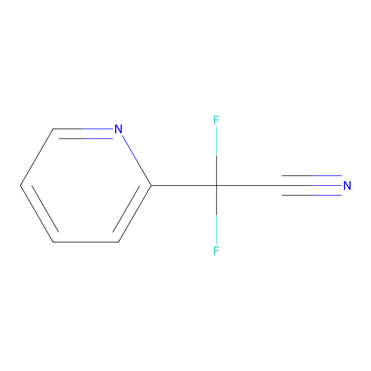 Difluoro(pyridin-2-yl)acetonitrile molecular structure, CAS 1159512-42-1