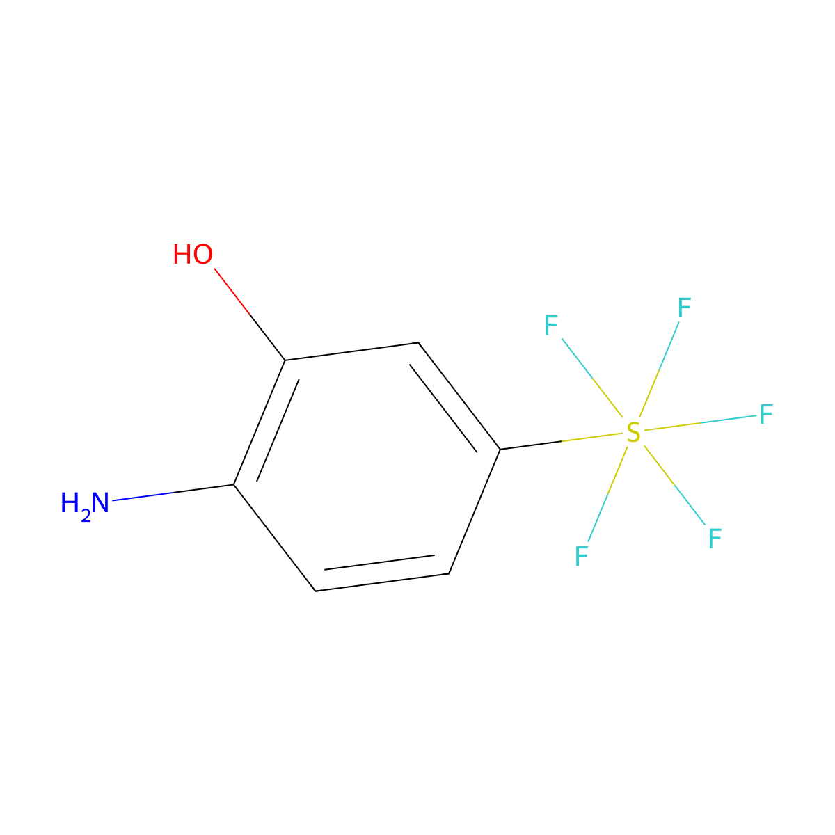 2-Amino-5-(pentafluorosulfanyl)phenol molecular structure, CAS 1159512-48-7