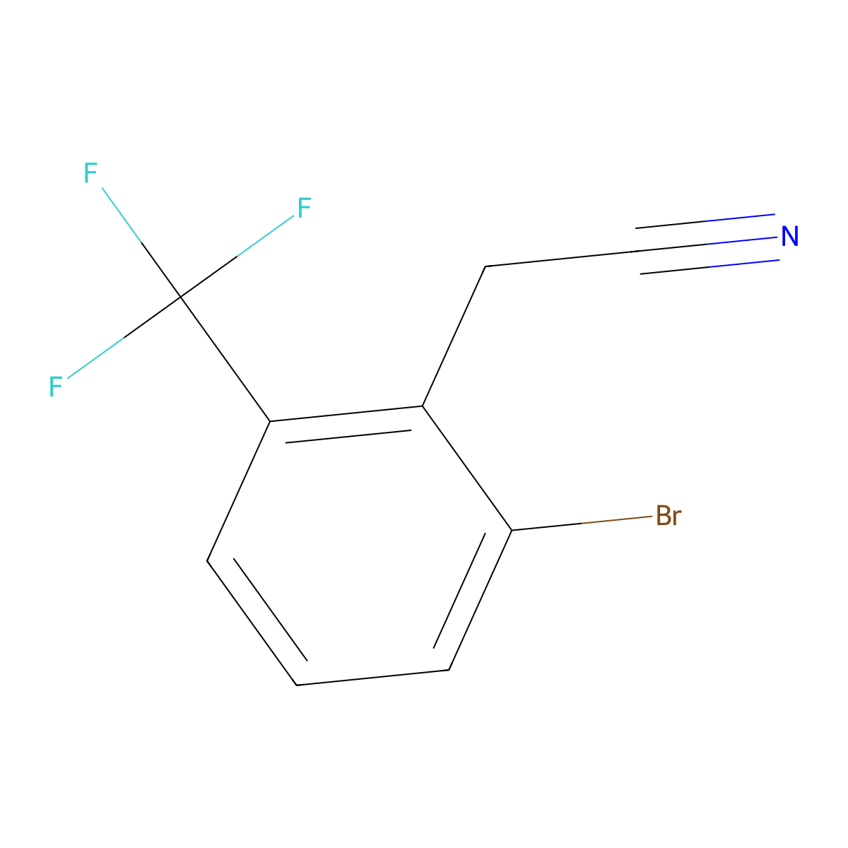 2-Bromo-6-(trifluoromethyl)phenylacetonitrile molecular structure, CAS 1159512-49-8