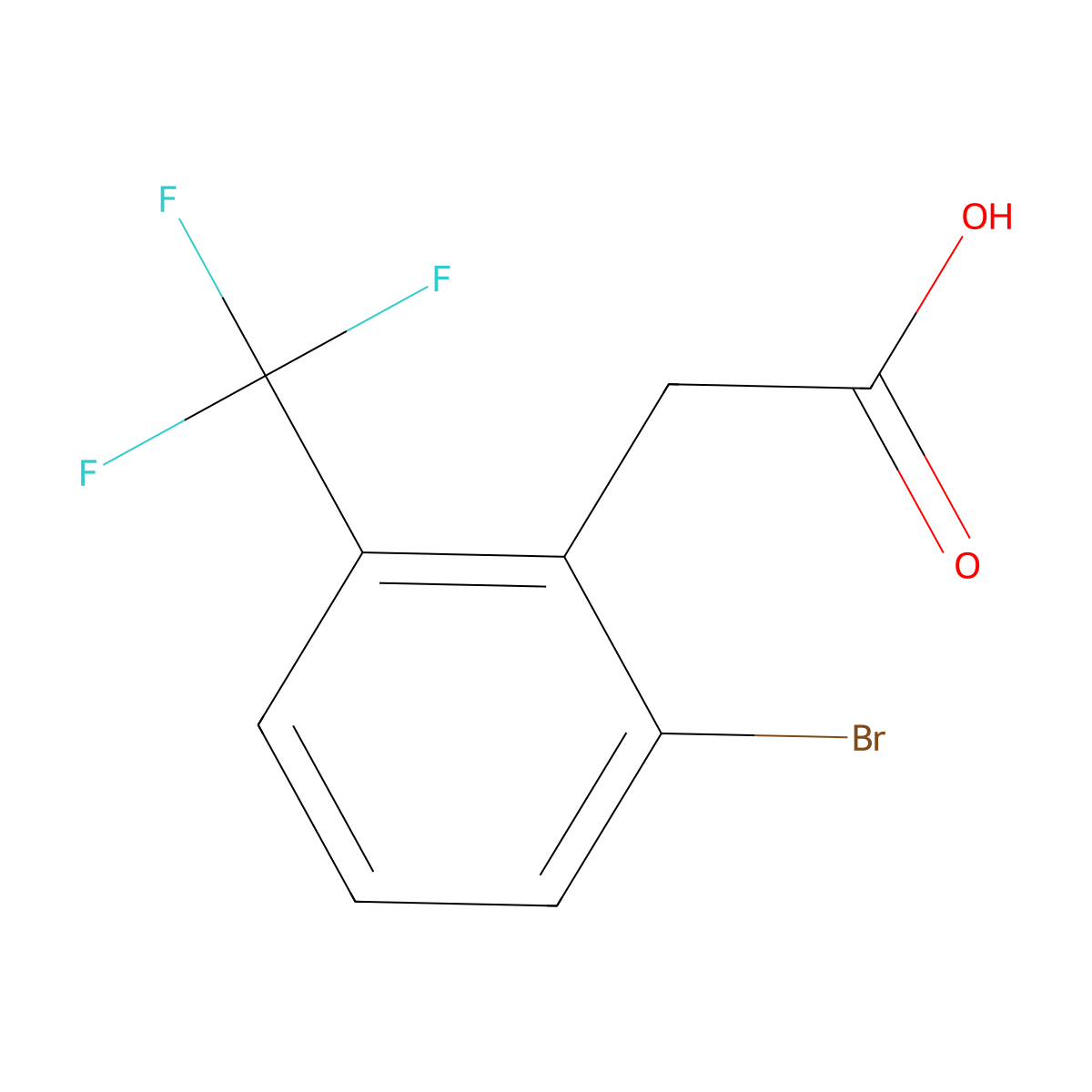 2-Bromo-6-(trifluoromethyl)phenylacetic acid molecular structure, CAS 1159512-50-1