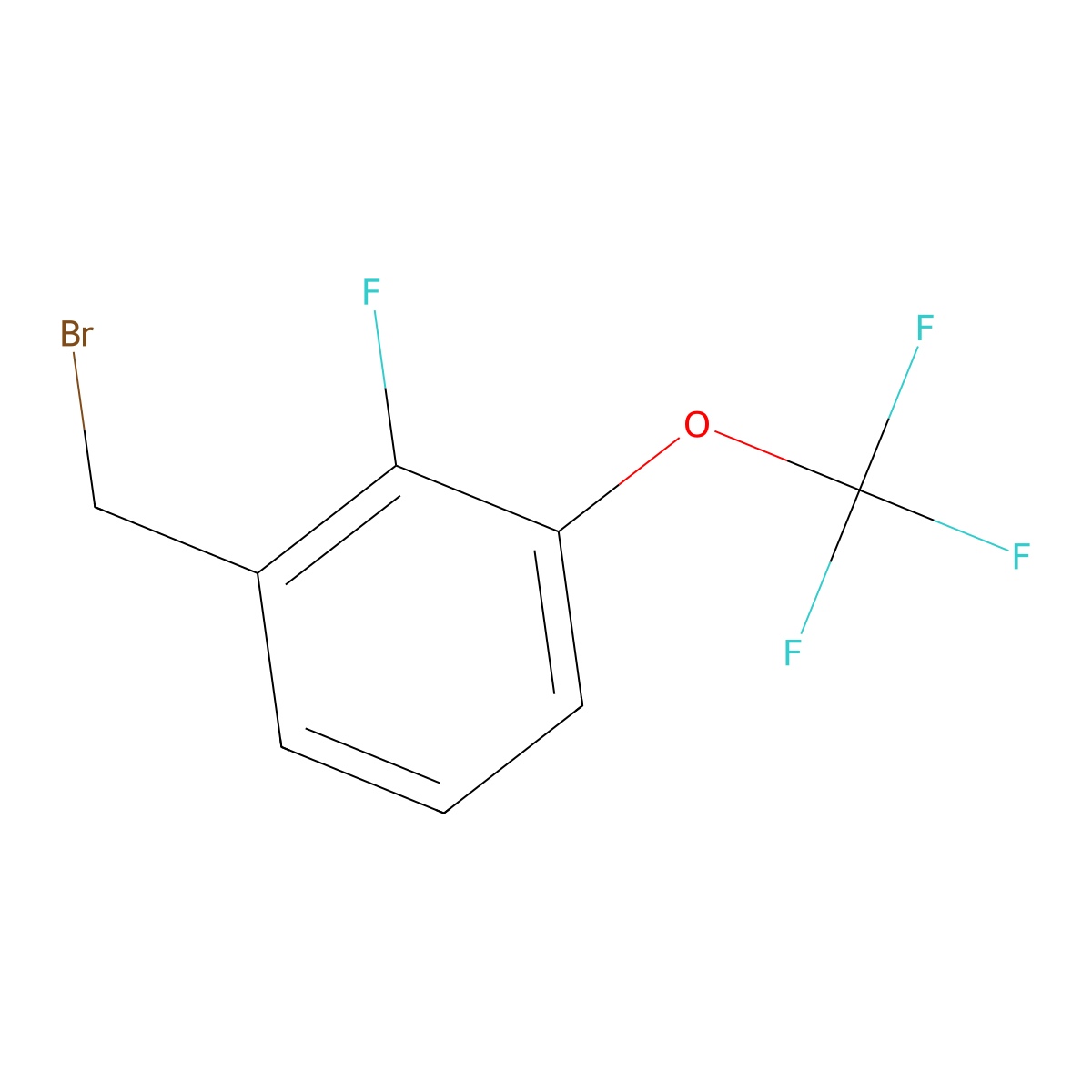 1-(Bromomethyl)-2-fluoro-3-(trifluoromethoxy)benzene molecular structure, CAS 1159512-59-0