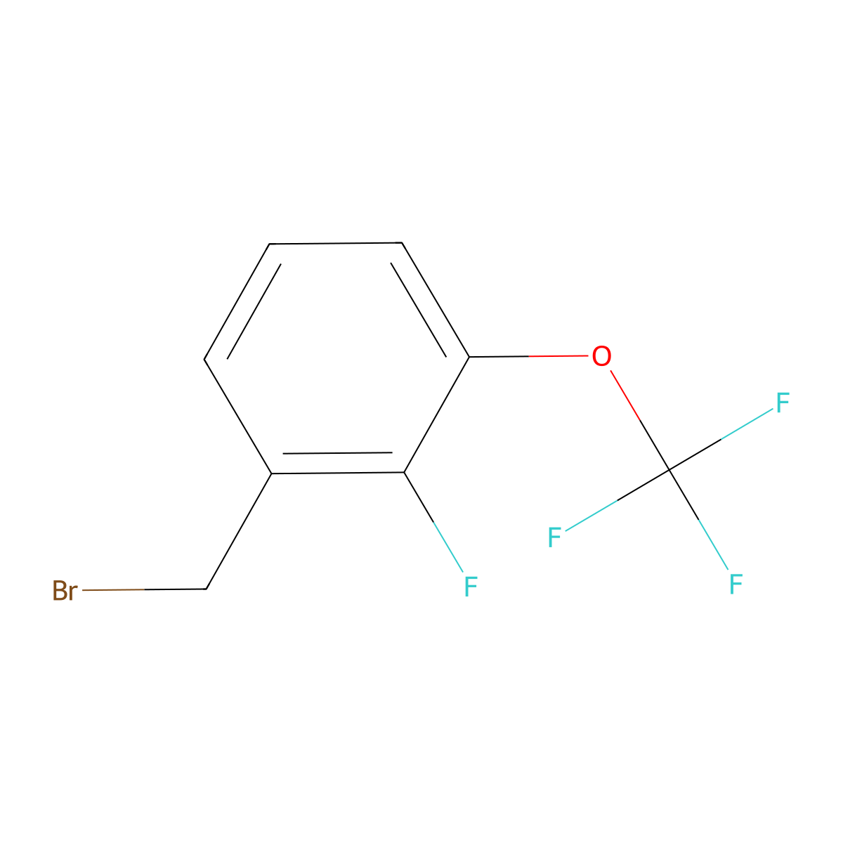 1-(Bromomethyl)-2-fluoro-3-(trifluoromethoxy)benzene molecular structure, CAS 1159512-59-0