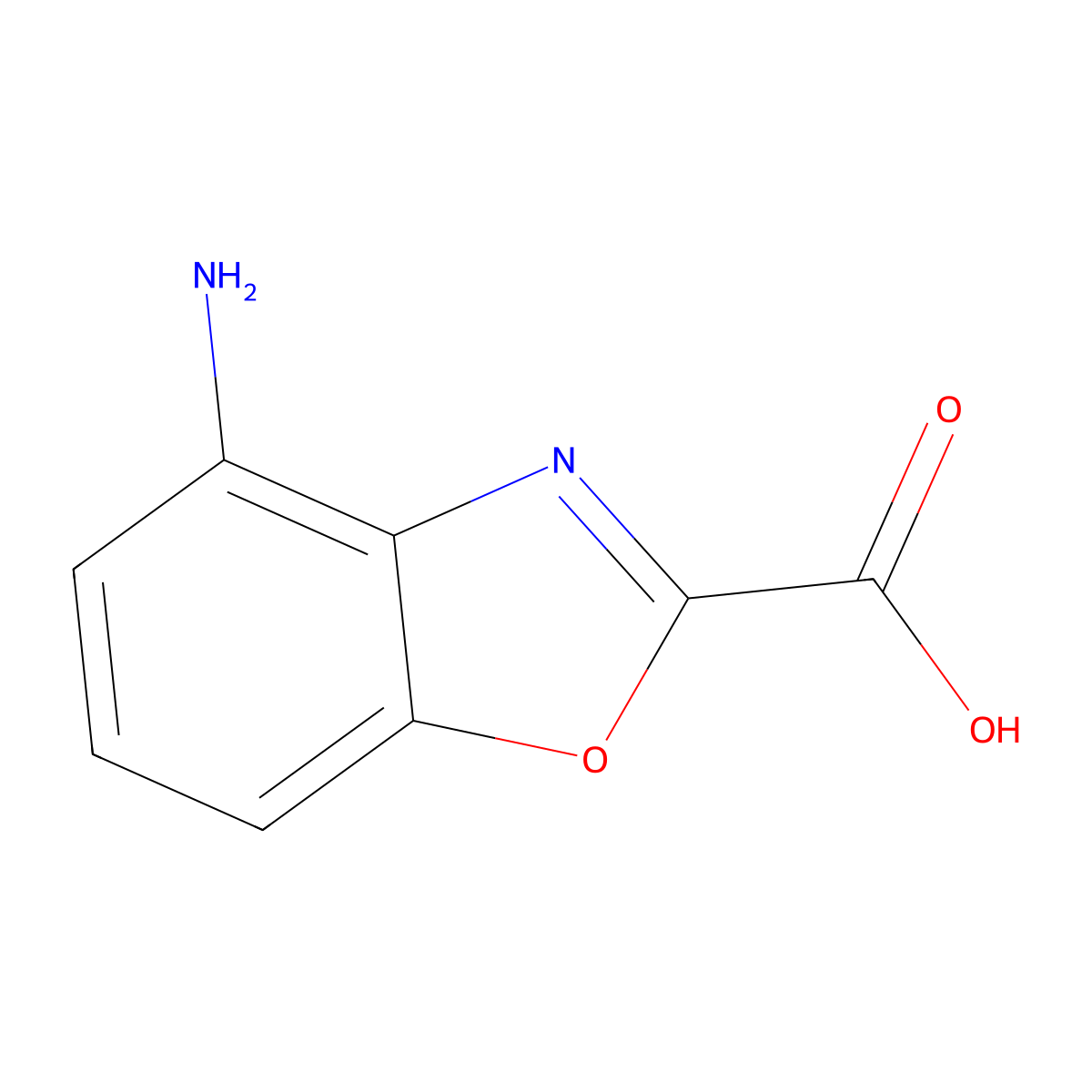 4-Aminobenzo[d]oxazole-2-carboxylic acid molecular structure, CAS 1159516-00-3