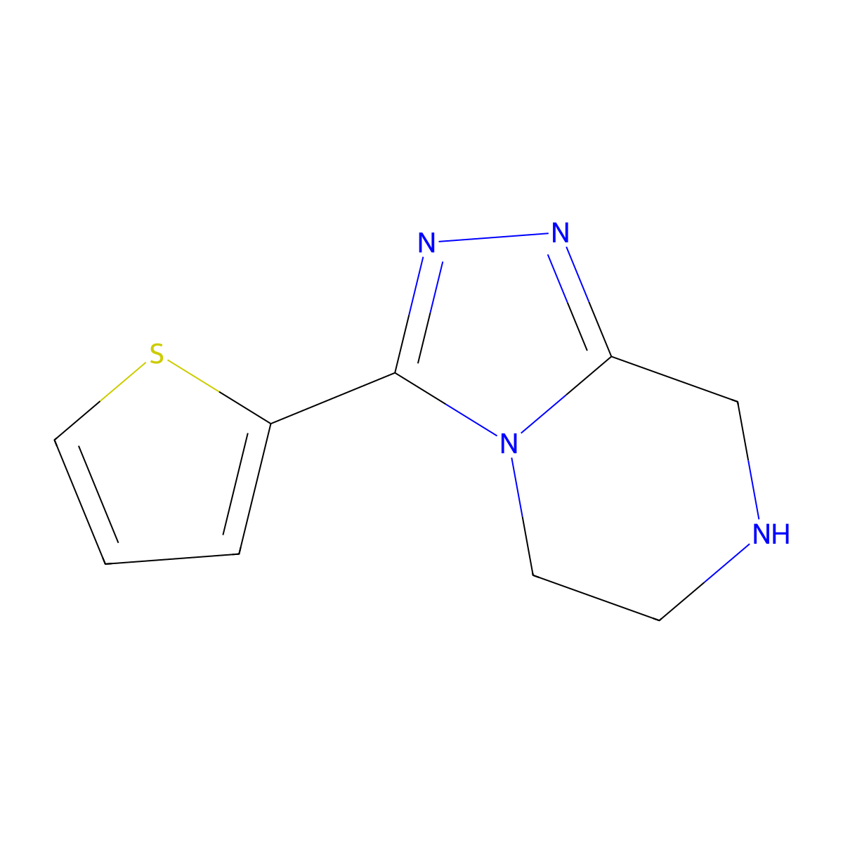 3-(thiophen-2-yl)-5H,6H,7H,8H-[1,2,4]triazolo[4,3-a]pyrazine molecular structure, CAS 1159522-45-8