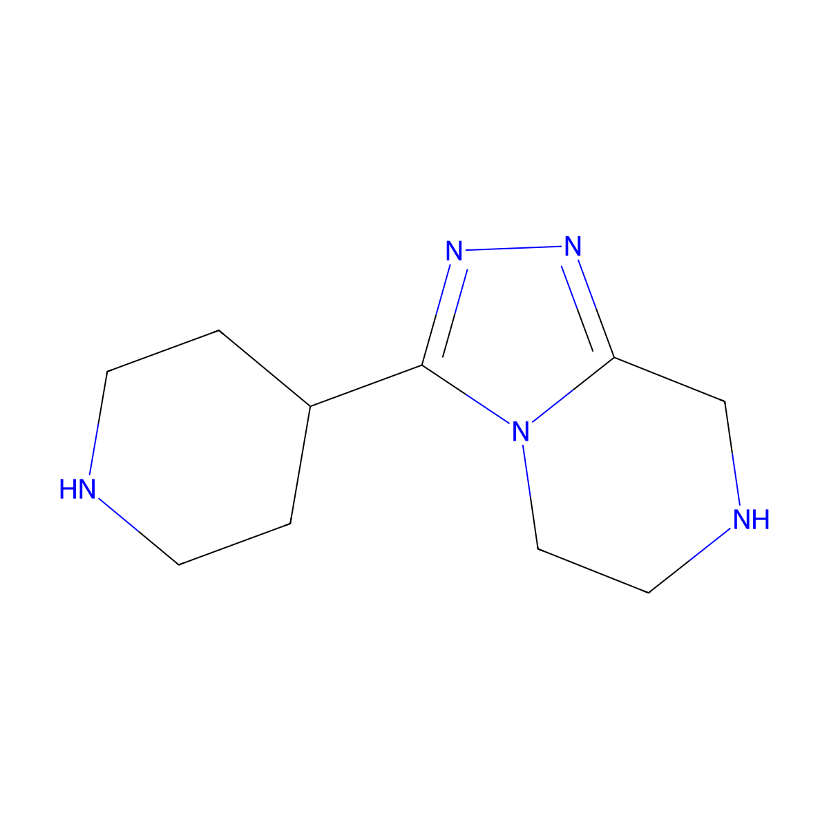 4-{5H,6H,7H,8H-[1,2,4]triazolo[4,3-a]pyrazin-3-yl}piperidine molecular structure, CAS 1159522-56-1