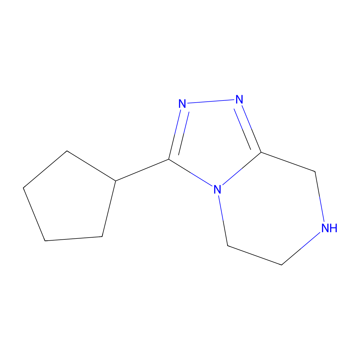 3-cyclopentyl-5H,6H,7H,8H-[1,2,4]triazolo[4,3-a]pyrazine molecular structure, CAS 1159530-90-1