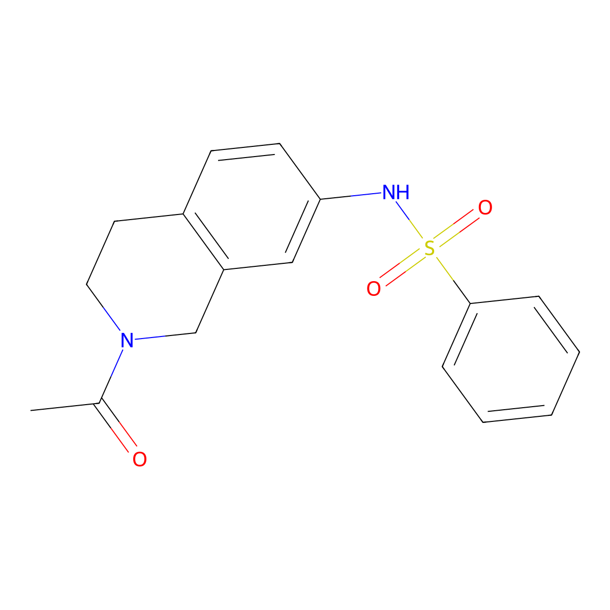 N-(2-acetyl-1,2,3,4-tetrahydroisoquinolin-7-yl)benzenesulfonamide molecular structure, CAS 115955-98-1