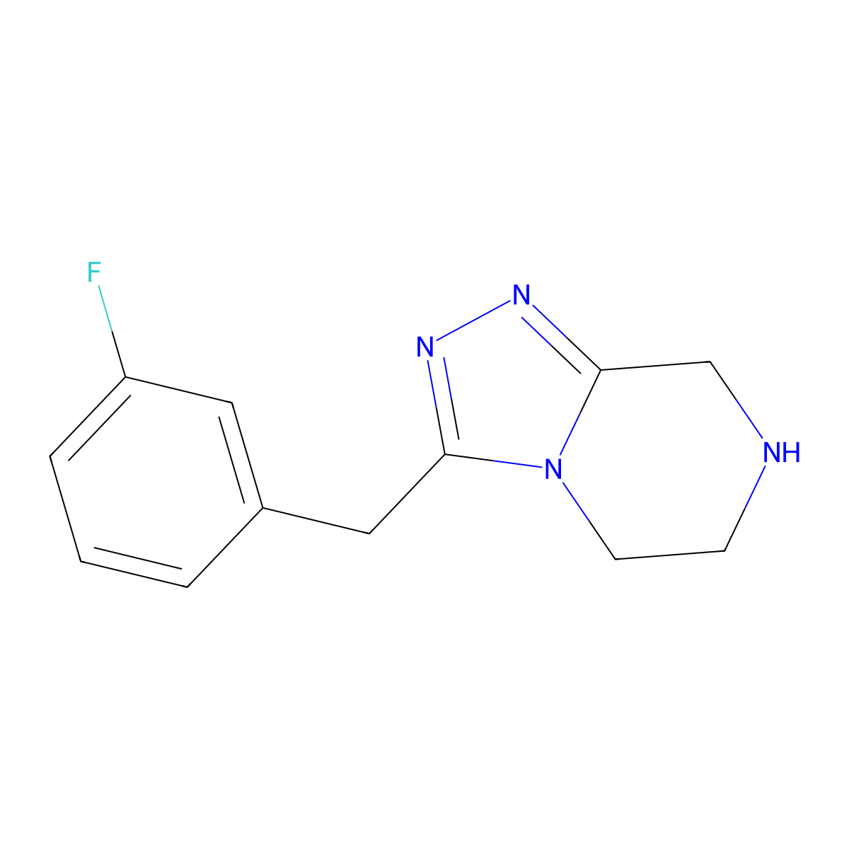 3-((3-fluorophenyl)methyl)-5H,6H,7H,8H-(1,2,4)triazolo(4,3-a)pyrazine molecular structure, CAS 1159553-28-2
