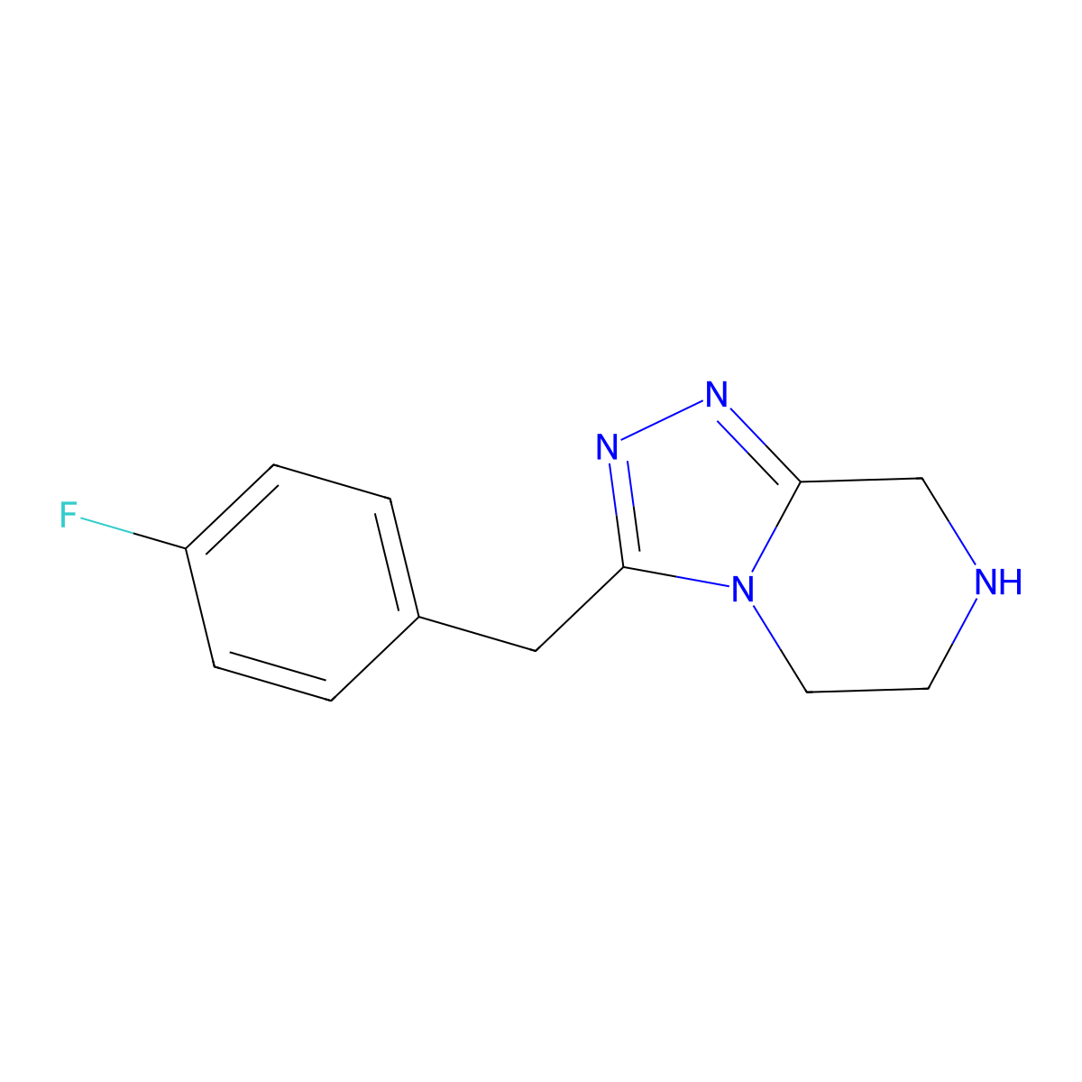 3-(4-Fluorobenzyl)-5,6,7,8-tetrahydro-[1,2,4]triazolo[4,3-a]pyrazine molecular structure, CAS 1159553-30-6