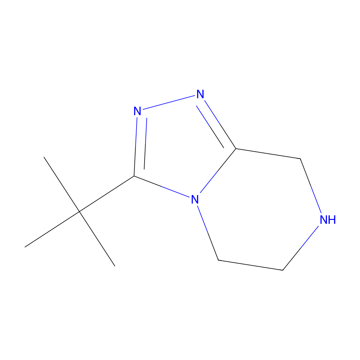 3-tert-butyl-5H,6H,7H,8H-[1,2,4]triazolo[4,3-a]pyrazine molecular structure, CAS 1159553-38-4