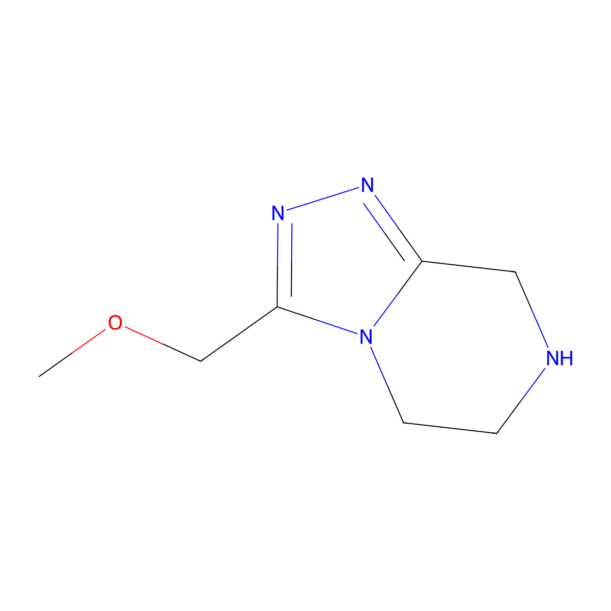 3-(methoxymethyl)-5H,6H,7H,8H-(1,2,4)triazolo(4,3-a)pyrazine molecular structure, CAS 1159553-52-2