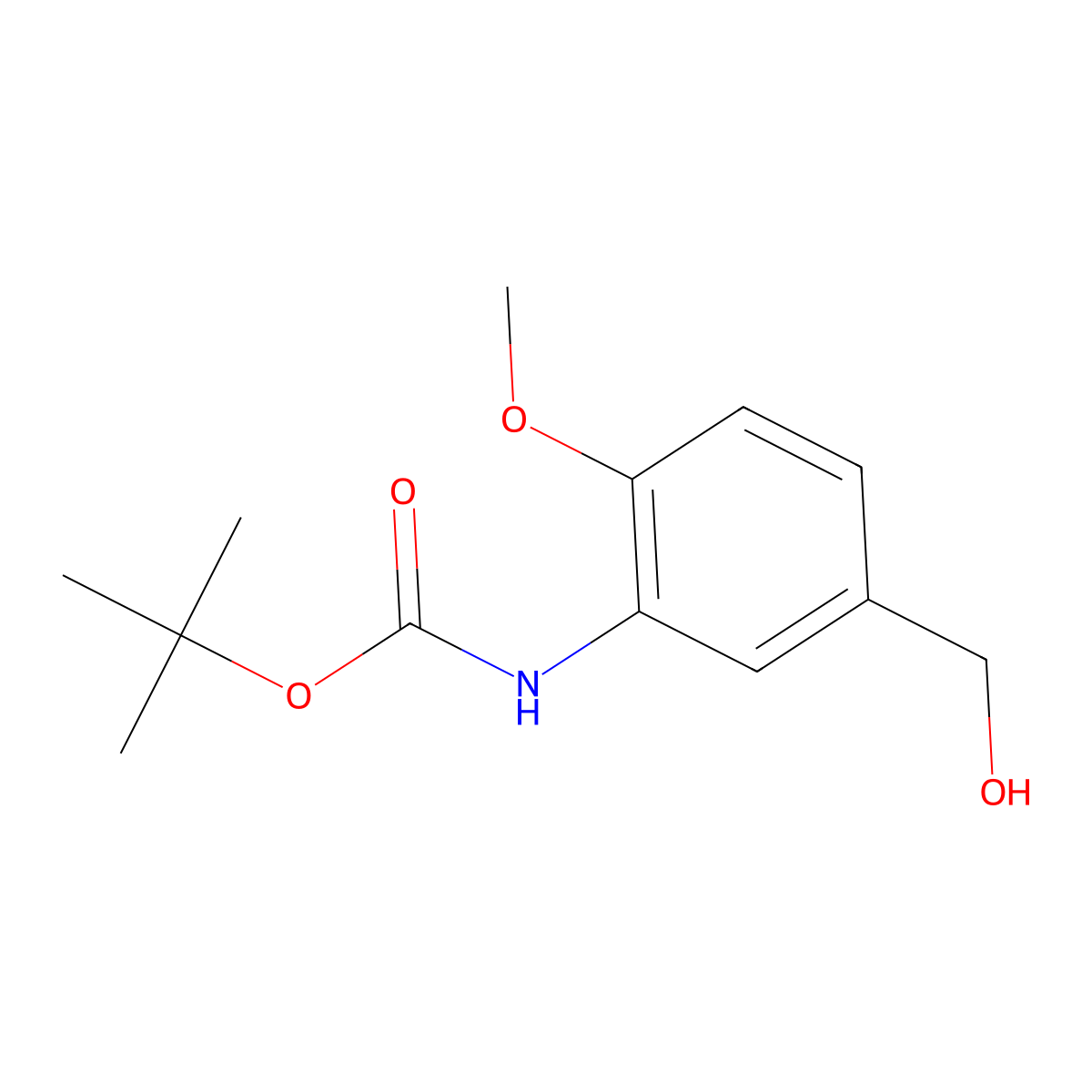 tert-butyl N-[5-(hydroxymethyl)-2-methoxyphenyl]carbamate molecular structure, CAS 1159569-63-7