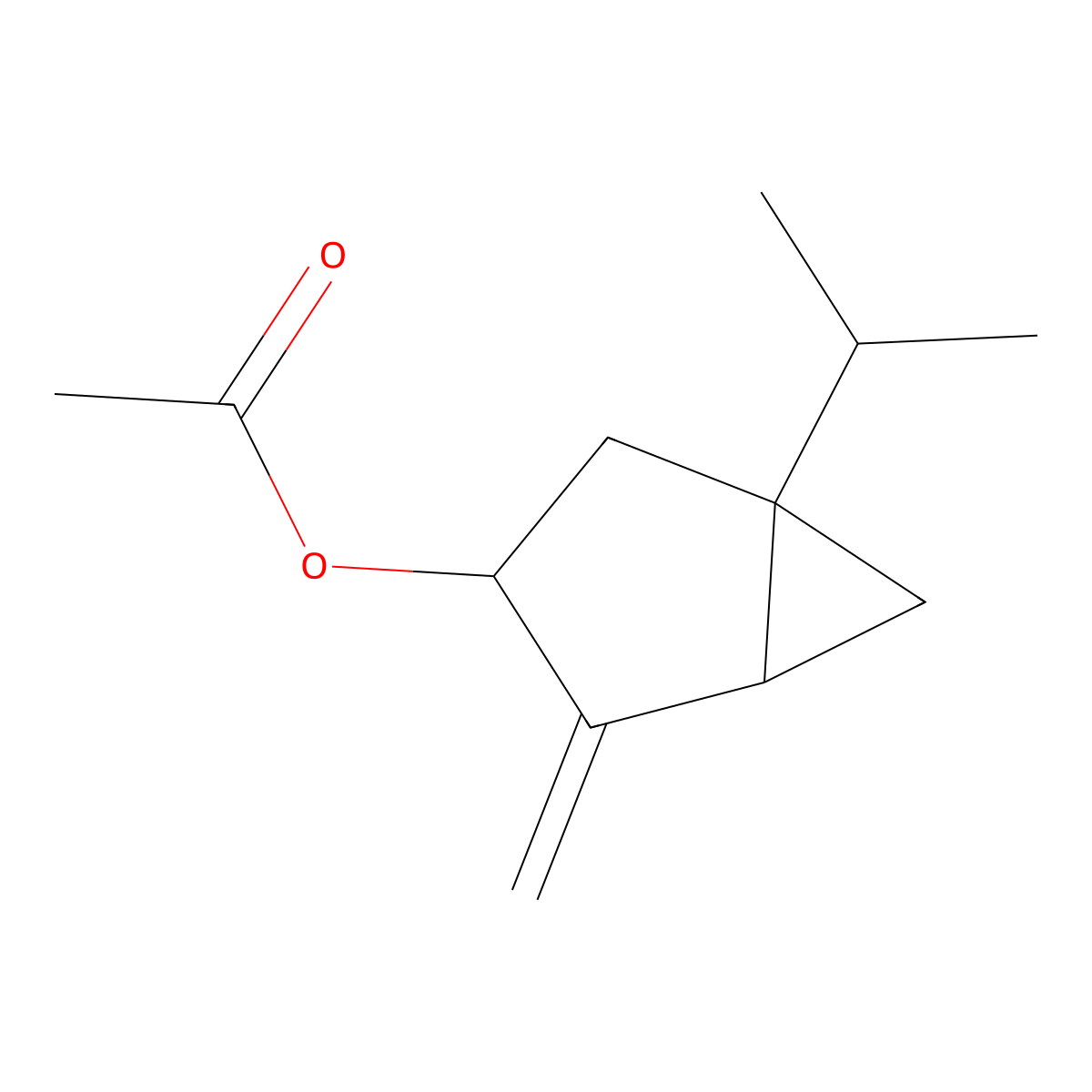 Sabinyl acetate molecular structure, CAS 115957-93-2