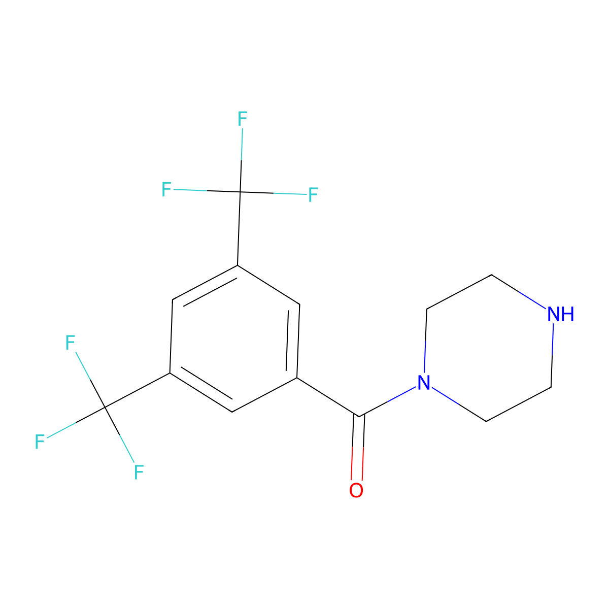 1-[3,5-Bis(trifluoromethyl)benzoyl]piperazine molecular structure, CAS 1159574-25-0