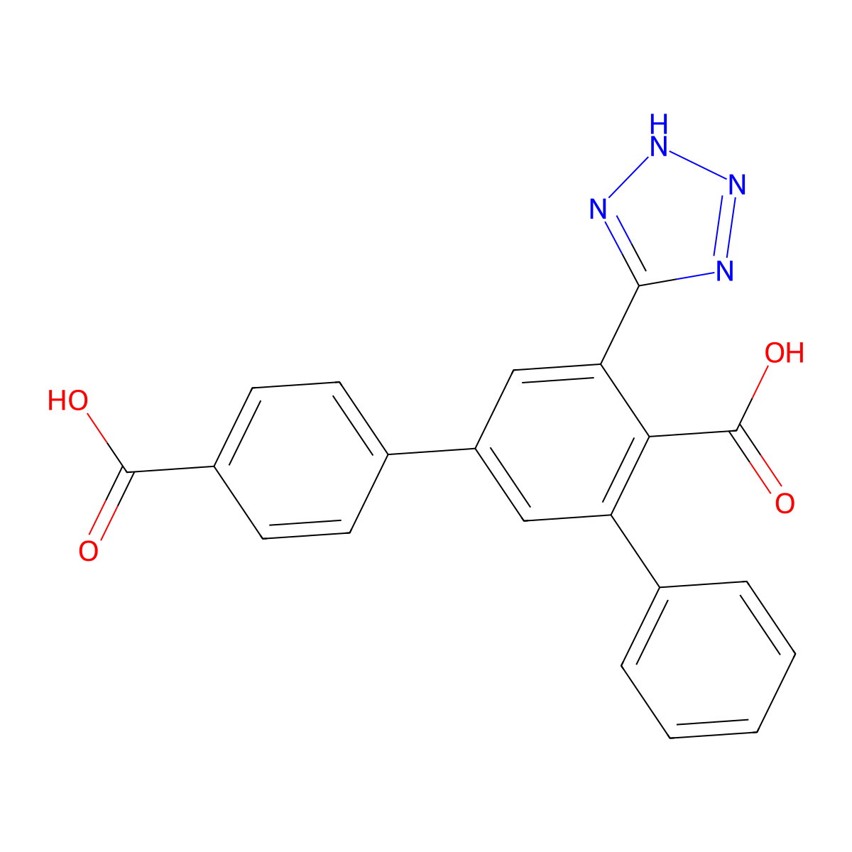 5'-(2H-Tetrazol-5-yl)-[1,1':3',1''-terphenyl]-4,4'-dicarboxylic acid molecular structure, CAS 1159596-05-0