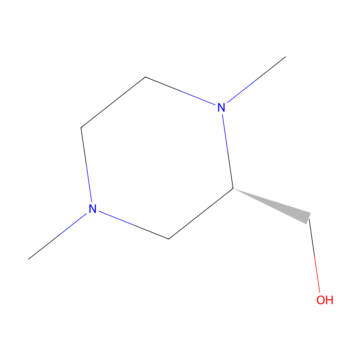 (S)-(1,4-Dimethylpiperazin-2-YL)methanol molecular structure, CAS 1159598-12-5