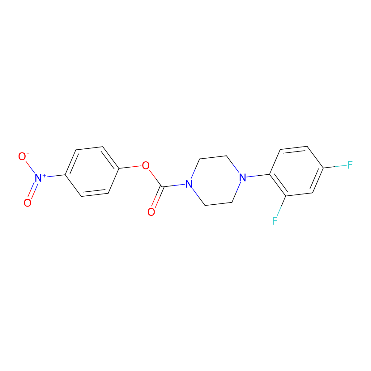4-nitrophenyl 4-(2,4-difluorophenyl)tetrahydro-1(2H)-pyrazinecarboxylate molecular structure, CAS 1159598-37-4