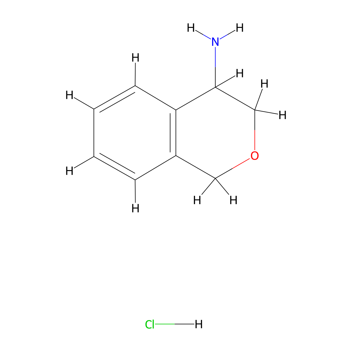 3,4-dihydro-1H-2-benzopyran-4-amine hydrochloride molecular structure, CAS 1159599-95-7