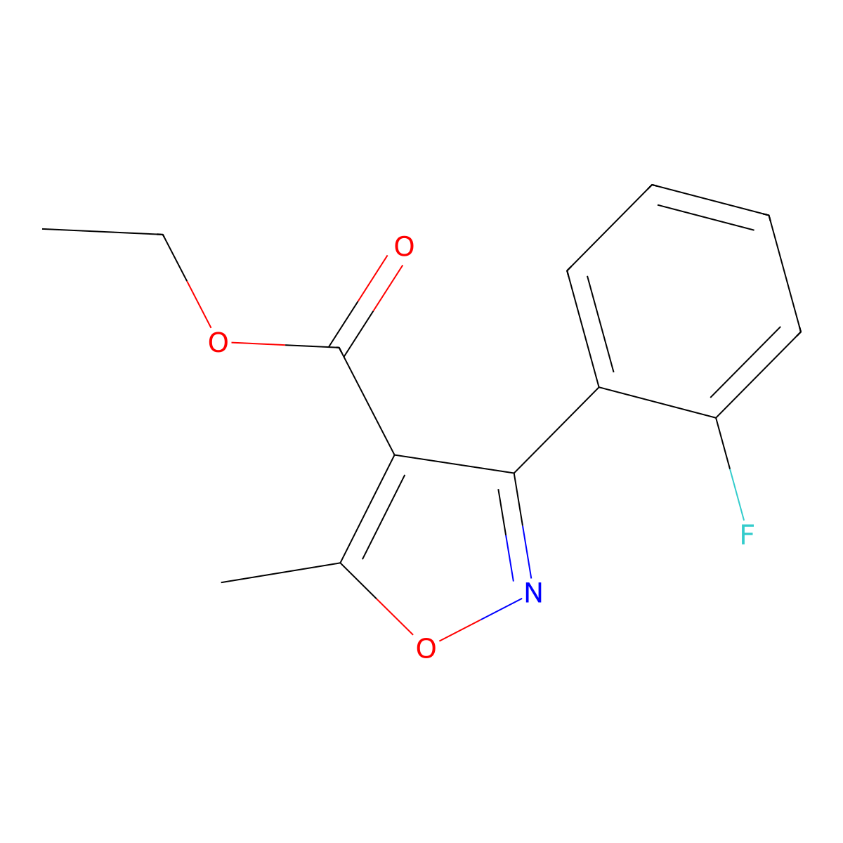 Ethyl 3-(2-fluorophenyl)-5-methylisoxazole-4-carboxylate molecular structure, CAS 1159600-04-0
