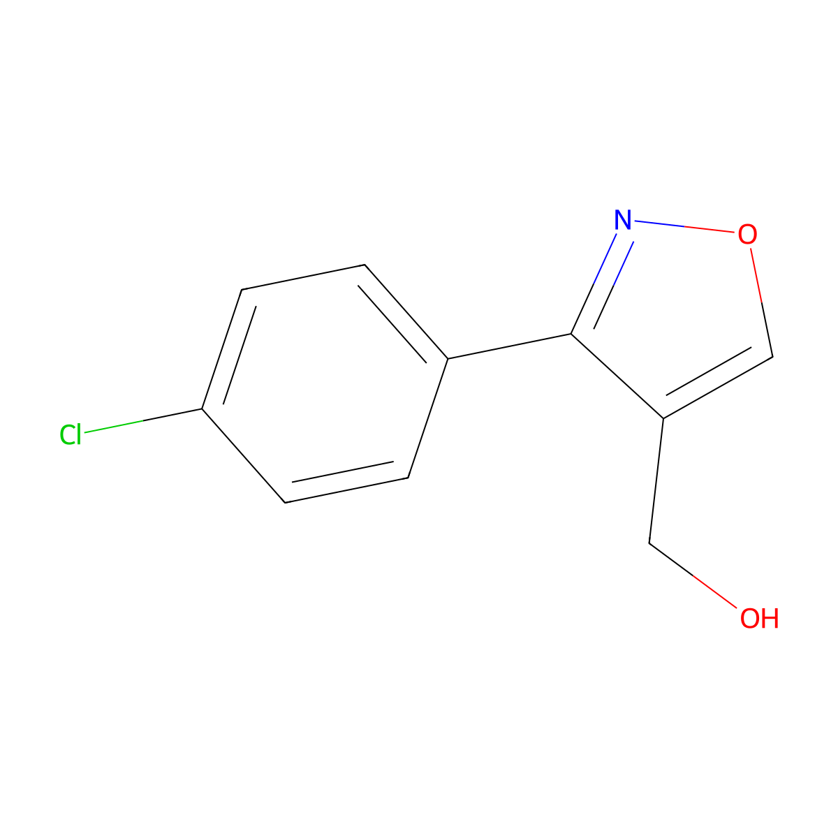 3-(4-Chloro-phenyl)-isoxazol-4-ylmethanol molecular structure, CAS 1159603-79-8