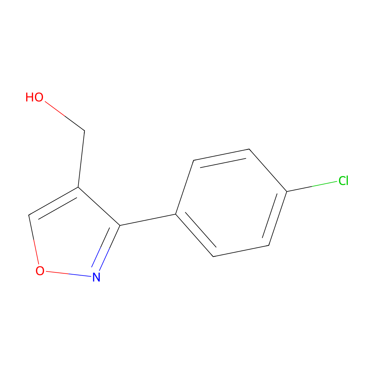 3-(4-Chloro-phenyl)-isoxazol-4-ylmethanol molecular structure, CAS 1159603-79-8