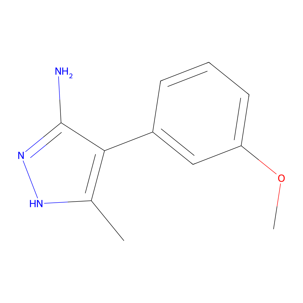 4-(3-methoxyphenyl)-5-methyl-1H-pyrazol-3-amine molecular structure, CAS 1159606-11-7