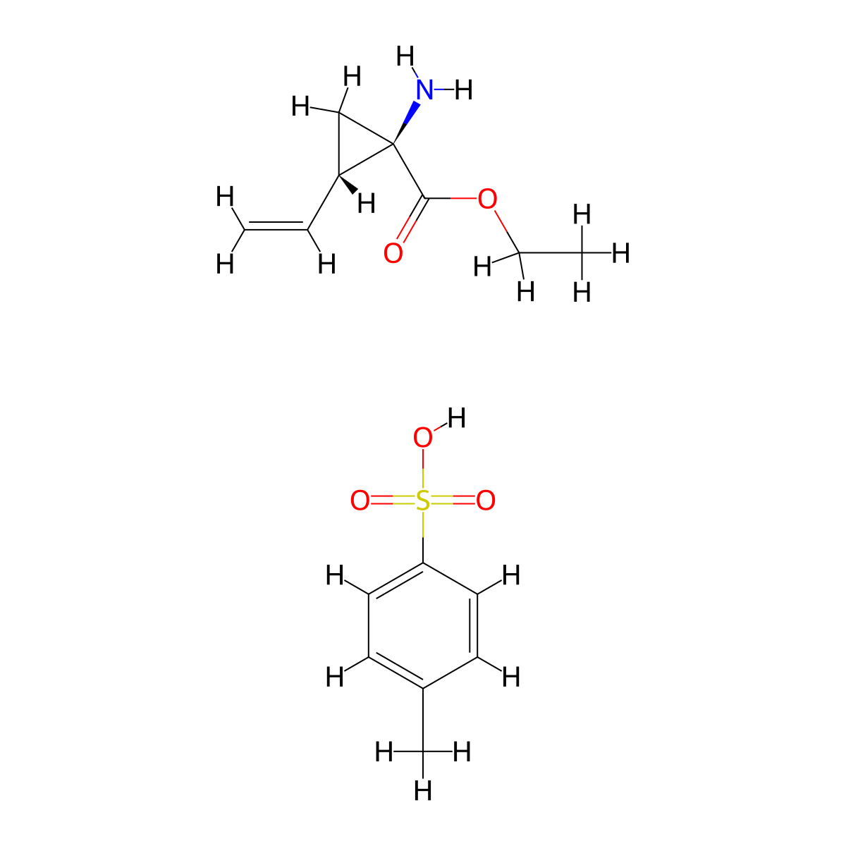 (1R,2S)-ethyl 1-amino-2-vinylcyclopropanecarboxylate 4-methylbenzenesulfonate molecular structure, CAS 1159609-95-6
