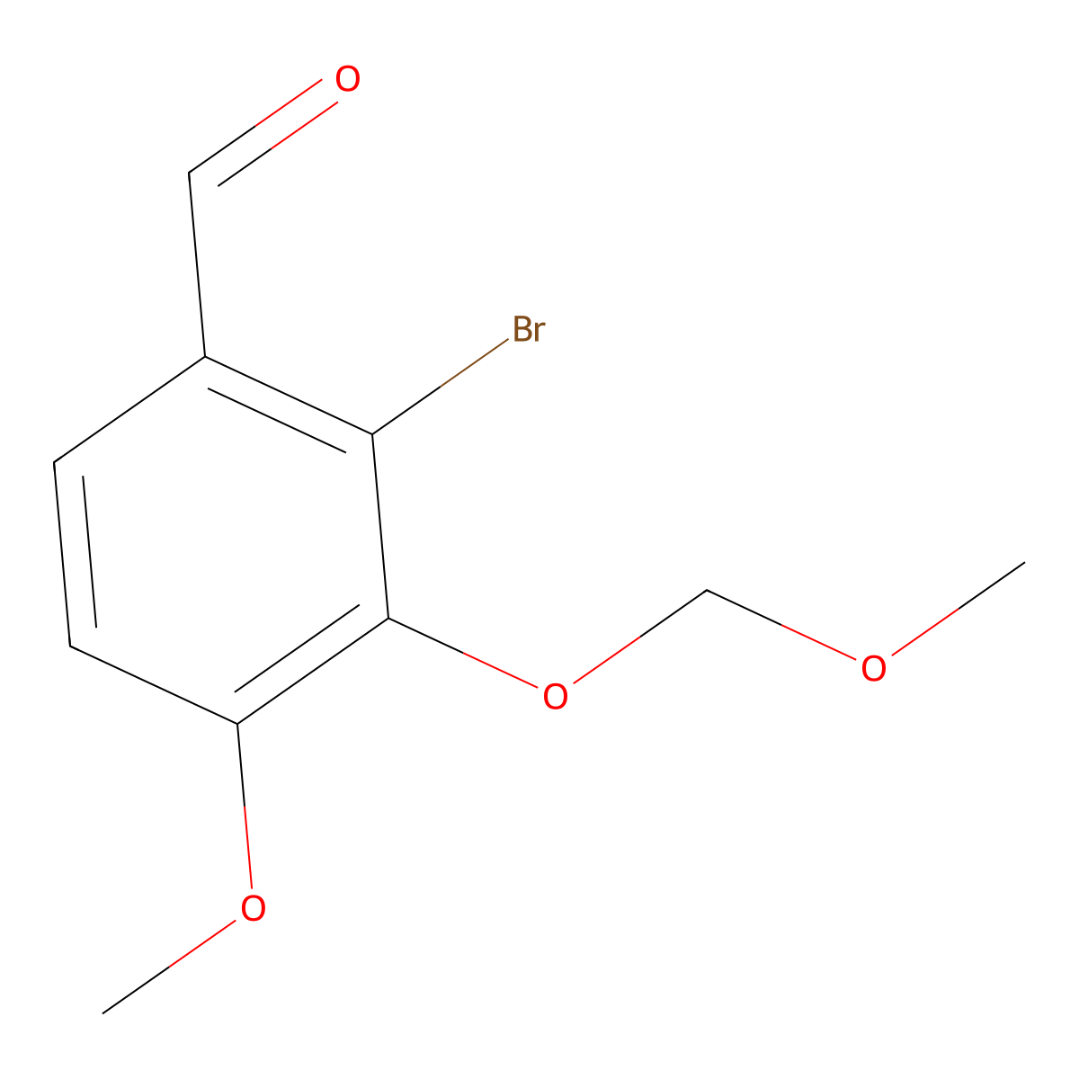 2-Bromo-4-methoxy-3-(methoxymethoxy)benzaldehyde molecular structure, CAS 115961-42-7