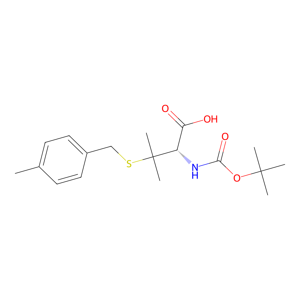Boc-D-pen(pmebzl)-OH dcha molecular structure, CAS 115962-34-0