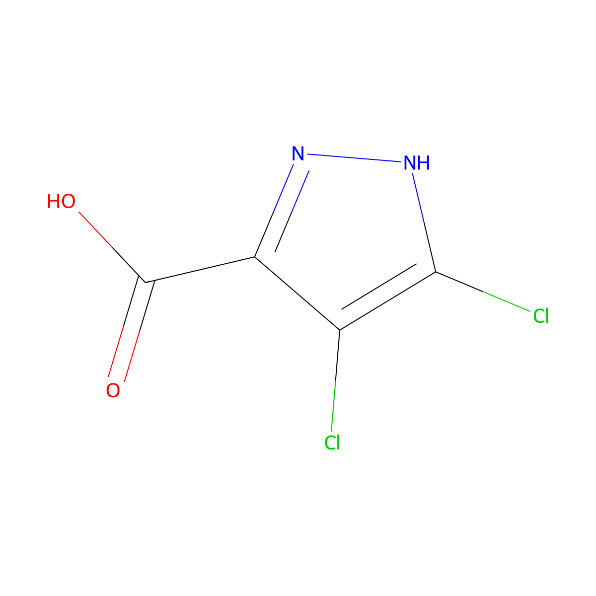 4,5-Dichloro-1H-pyrazole-3-carboxylic acid molecular structure, CAS 115964-19-7