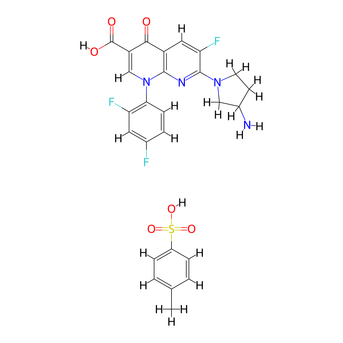 Tosufloxacin Tosylate molecular structure, CAS 115964-29-9