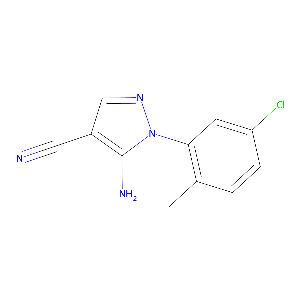 5-Amino-1-(5-chloro-2-methylphenyl)-1H-pyrazole-4-carbonitrile molecular structure, CAS 1159678-51-9