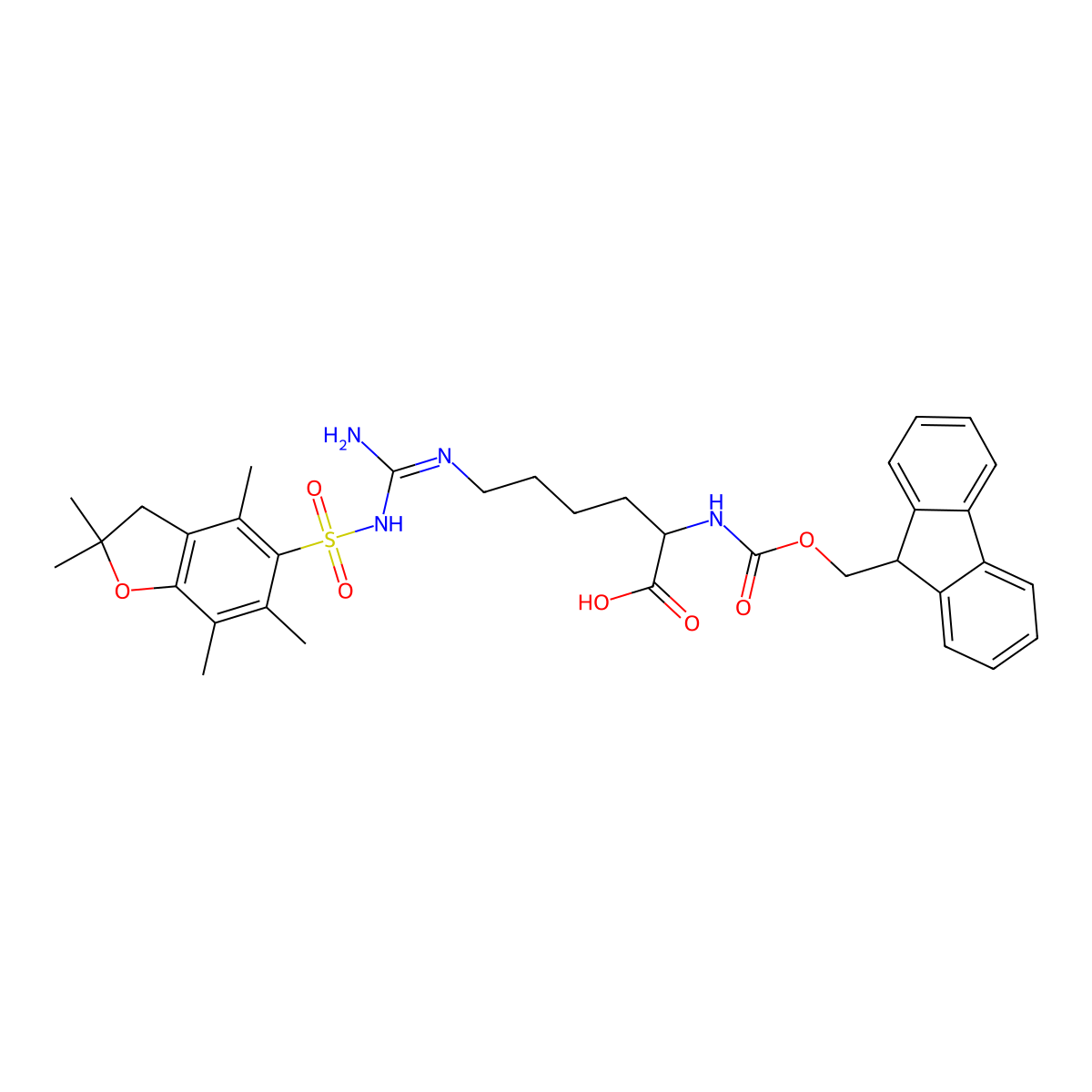 Fmoc-L-HomoArg(Pbf)-OH molecular structure, CAS 1159680-21-3
