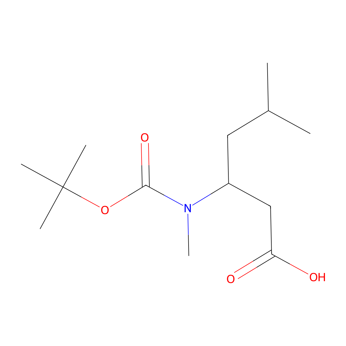 (3R)-3-{[(tert-butoxy)carbonyl](methyl)amino}-5-methylhexanoic acid molecular structure, CAS 1159683-62-1