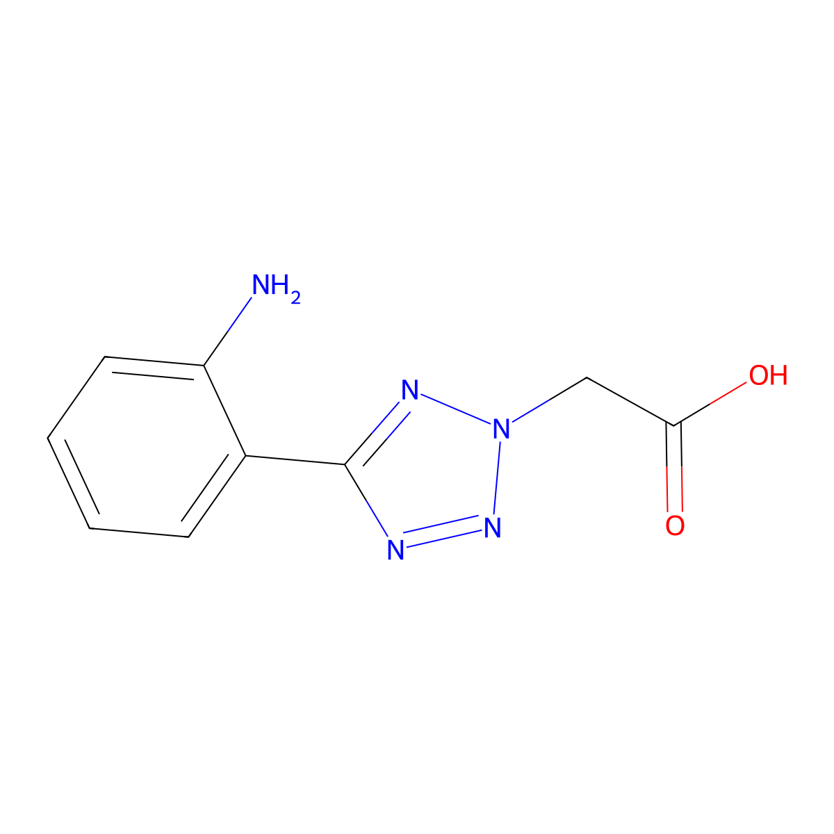2-(5-(2-aminophenyl)-2H-tetrazol-2-yl)acetic acid molecular structure, CAS 1159694-41-3