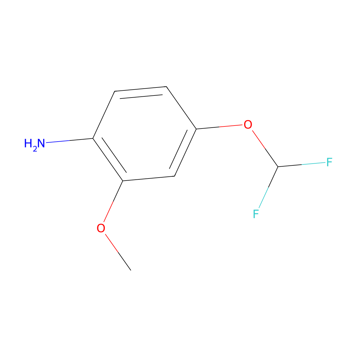 4-(Difluoromethoxy)-2-methoxyaniline molecular structure, CAS 1159694-59-3