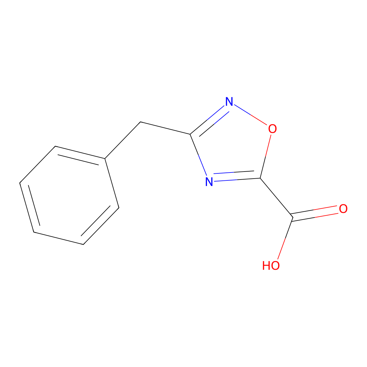 3-Benzyl-1,2,4-oxadiazole-5-carboxylic acid molecular structure, CAS 1159694-86-6