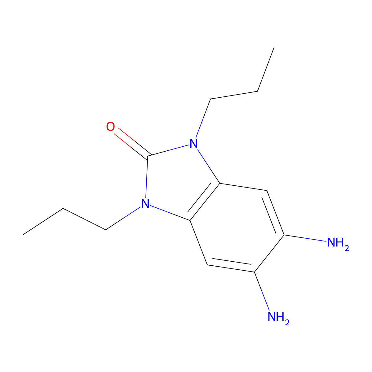 5,6-diamino-1,3-dipropyl-1,3-dihydro-2H-benzimidazol-2-one molecular structure, CAS 1159697-22-9